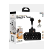 Çoklu Kablolu Priz Yüksek Gerilim Korumalı 3’lü Priz 1x Usb 2x Type-c Çıkışlı Grup Priz Çoğaltıcı Siyah - 5
