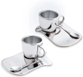 Jumbo Timeless Wavy Double Wall 2 Kişilik Kahve Fincan Takımı thumbnail 1