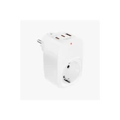 Tekli Yüksek Voltaj Korumalı Duvar Prizi 2x Type-c 1x Usb Çıkışlı Priz Grup Priz Çoğaltıcı Beyaz - 1
