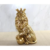 Polyester Dekoratif Taçlı Aslan Figürü Alk2574 - 1
