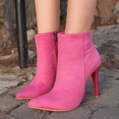BİÇOMİ Blan Fuşya Süet Topuklu Bot thumbnail 4