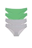 biçomi 4 adet Süper Eko Set Likralı Kadın Slip Külot Yeşil Gri thumbnail 1