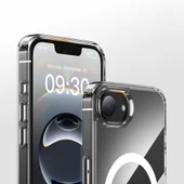 Apple iPhone 16E Kılıf M-safe Şarj Özellikli Şeffaf Sert PC Zore Embos Kapak - 4