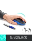 Logitech M191 Büyük Boy USB Alıcılı 1000 DPI Kablosuz Mouse - Mavi thumbnail 3