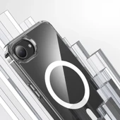 Apple iPhone 16E Kılıf M-safe Şarj Özellikli Şeffaf Sert PC Zore Embos Kapak - 6