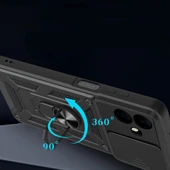 Galaxy A07 Kılıf Magnetik Standlı Kamera Korumalı Zore Sürgülü Vega Kapak - 6