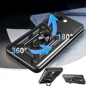 Xiaomi Poco X7 Pro Kılıf Magnetik Standlı Kamera Korumalı Zore Sürgülü Vega Kapak - 8