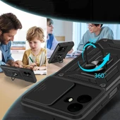 Galaxy A07 Kılıf Magnetik Standlı Kamera Korumalı Zore Sürgülü Vega Kapak - 9