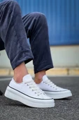 BİÇOMİ KB-CX-3 Kuback Kısa Beyaz Keten Beyaz Yüksek Taban Spor Ayakkabı thumbnail 2