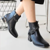 BİÇOMİ Roxani Siyah Cilt Topuklu Bot thumbnail 4