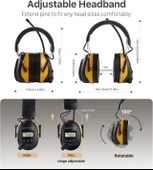 PROTEAR AM FM Dijital Ekranlı Radyo Kulaklıkları - Sarı - 8