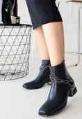 BİÇOMİ Roxani Siyah Cilt Topuklu Bot thumbnail 1