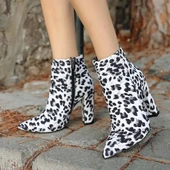 BİÇOMİ Loora Zebra Saten Topuklu Bot thumbnail 4