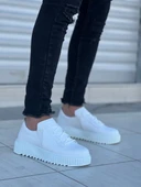 BİÇOMİ KB-X502  Kuback Beyaz Cilt Yüksek Beyaz Taban Bağcık Detaylı Lastikli Günlük Erkek Ayakkabı thumbnail 3