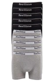 biçomi 10 adet Feelline Siyah ve Gri Pamuklu Doğal Likralı Erkek Boxer thumbnail 1