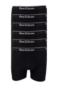biçomi 6 adet Feelline Siyah Pamuklu Doğal Likralı Erkek Boxer thumbnail 1