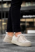 BİÇOMİ KB-X502  Kuback Bej Süet Yüksek Bej Taban Bağcık Detaylı Lastikli Günlük Erkek Ayakkabı thumbnail 2