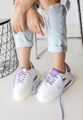 BİÇOMİ Chris Beyaz Cilt Lila Detaylı Bağcıklı Spor Ayakkabı thumbnail 3