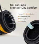 PROTEAR AM FM Dijital Ekranlı Radyo Kulaklıkları - Sarı - 5