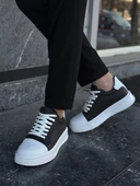 BİÇOMİ KB-X46 Kuback Siyah Beyaz Yüksek Beyaz Taban Günlük Spor Ayakkabı thumbnail 3