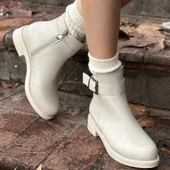 BİÇOMİ Wennes Bej Cilt Topuklu Bot thumbnail 4