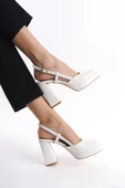 BİÇOMİ Mety Beyaz Cilt Topuklu Ayakkabı thumbnail 1