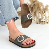 BİÇOMİ Zooy Yeşil Nubuk Terlik thumbnail 4