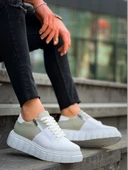 BİÇOMİ KB-X155 Kuback Beyaz Cilt Gri Süet Detaylı Beyaz Yüksek Taban Günlük Spor Ayakkabı thumbnail 1