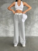 BİÇOMİ Garnili bol paça pantolon thumbnail 3