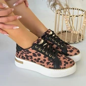 BİÇOMİ Kity Leopar Saten Bağcıklı Spor Ayakkabı thumbnail 4