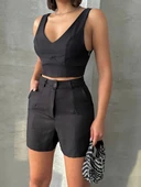 BİÇOMİ Şortlu keten takım s255014 thumbnail 1