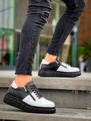 BİÇOMİ KB-X155 Kuback Beyaz Cilt Siyah Cilt Detaylı Siyah Yüksek Taban Günlük Spor Ayakkabı thumbnail 2