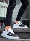 BİÇOMİ KB-X155 Kuback Siyah Cilt Beyaz Cilt Detaylı Beyaz Yüksek Taban Günlük Spor Ayakkabı thumbnail 2