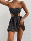 BİÇOMİ Taşlı straplez elbise thumbnail 2