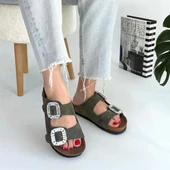 BİÇOMİ Nool Yeşil Nubuk Terlik thumbnail 4