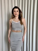 BİÇOMİ Çizgili etek crop takım thumbnail 1