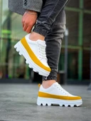 BİÇOMİ KB-056 Kuback Beyaz Sarı Detaylı Beyaz Yüksek Taban Günlük Spor Ayakkabı thumbnail 2
