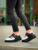 BİÇOMİ KB-X155 Kuback Beyaz Cilt Siyah Cilt Detaylı Siyah Yüksek Taban Günlük Spor Ayakkabı thumbnail 5