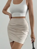 BİÇOMİ Drapeli mini etek s24771 thumbnail 1