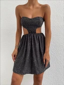 BİÇOMİ Taşlı straplez elbise thumbnail 1