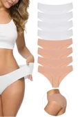 biçomi 8 Adet Kadın Dikişsiz Lazer Kesim Esnek İz yapmayan Külot S3 thumbnail 1