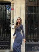 BİÇOMİ Uzun kollu uzun elbise thumbnail 6