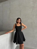 BİÇOMİ Kadın kare yaka kısa elbise s251188 thumbnail 6