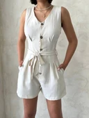 BİÇOMİ Kuşaklı şortlu tulum thumbnail 1