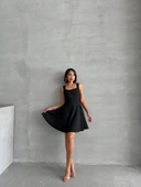 BİÇOMİ Kadın kare yaka kısa elbise s251188 thumbnail 4