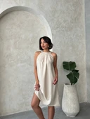 BİÇOMİ Salaş keten elbise thumbnail 5
