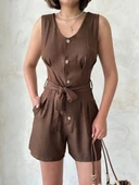 BİÇOMİ Kuşaklı şortlu tulum thumbnail 3