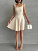 BİÇOMİ Kadın kare yaka kısa elbise s251188 thumbnail 5