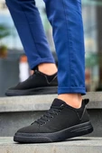BİÇOMİ KB-X204 Kuback Siyah Keten Siyah Yüksek Taban Günlük Erkek Spor Ayakkabı thumbnail 3