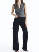 BİÇOMİ Kargo cep jeans pantolon siyah thumbnail 2